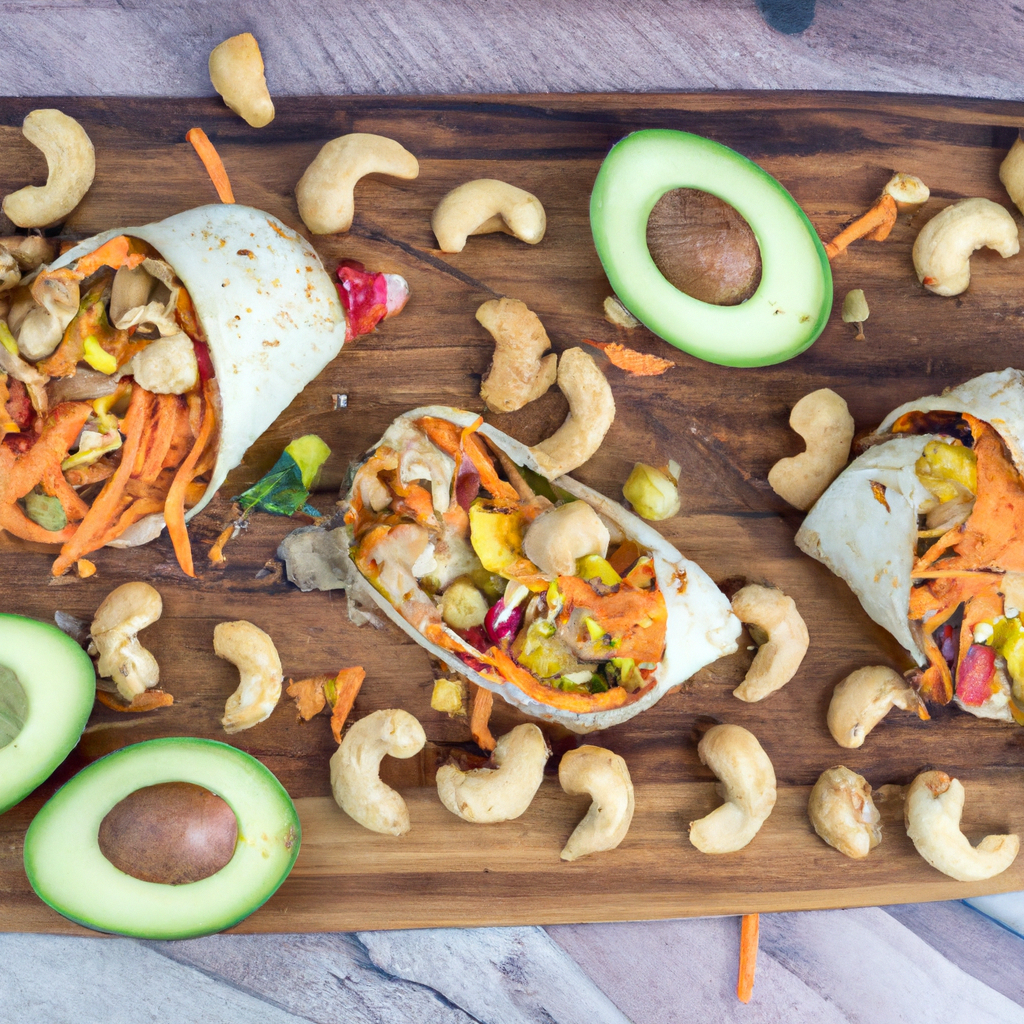 Cashew Chicken Avocado Wraps