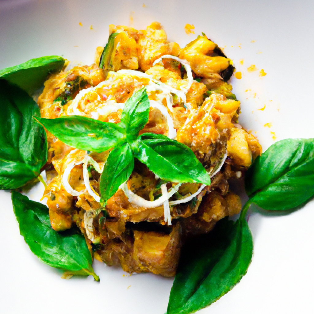 Coconutty Tofu And Egglant With Basil