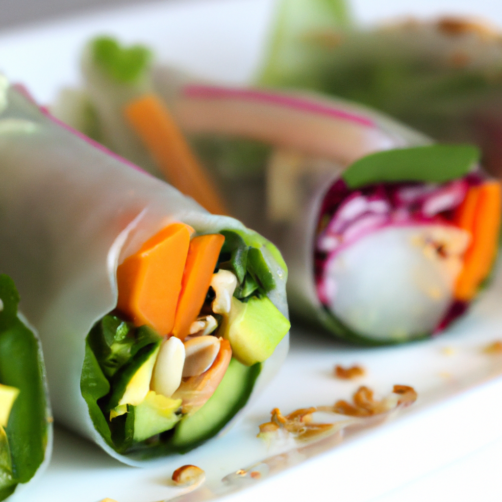 Kelp Spring Rolls With Spicy Peanutsesame Sauce
