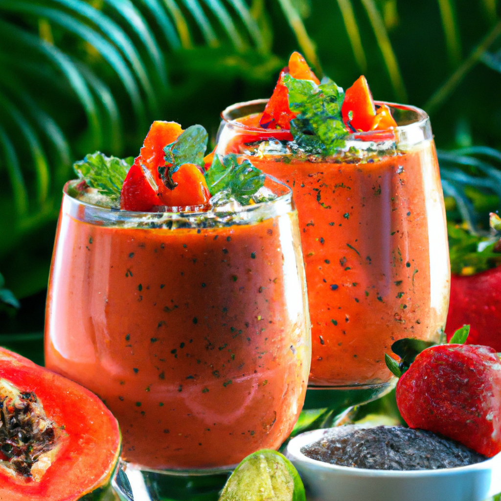 Papaya Strawberry Green Smoothie