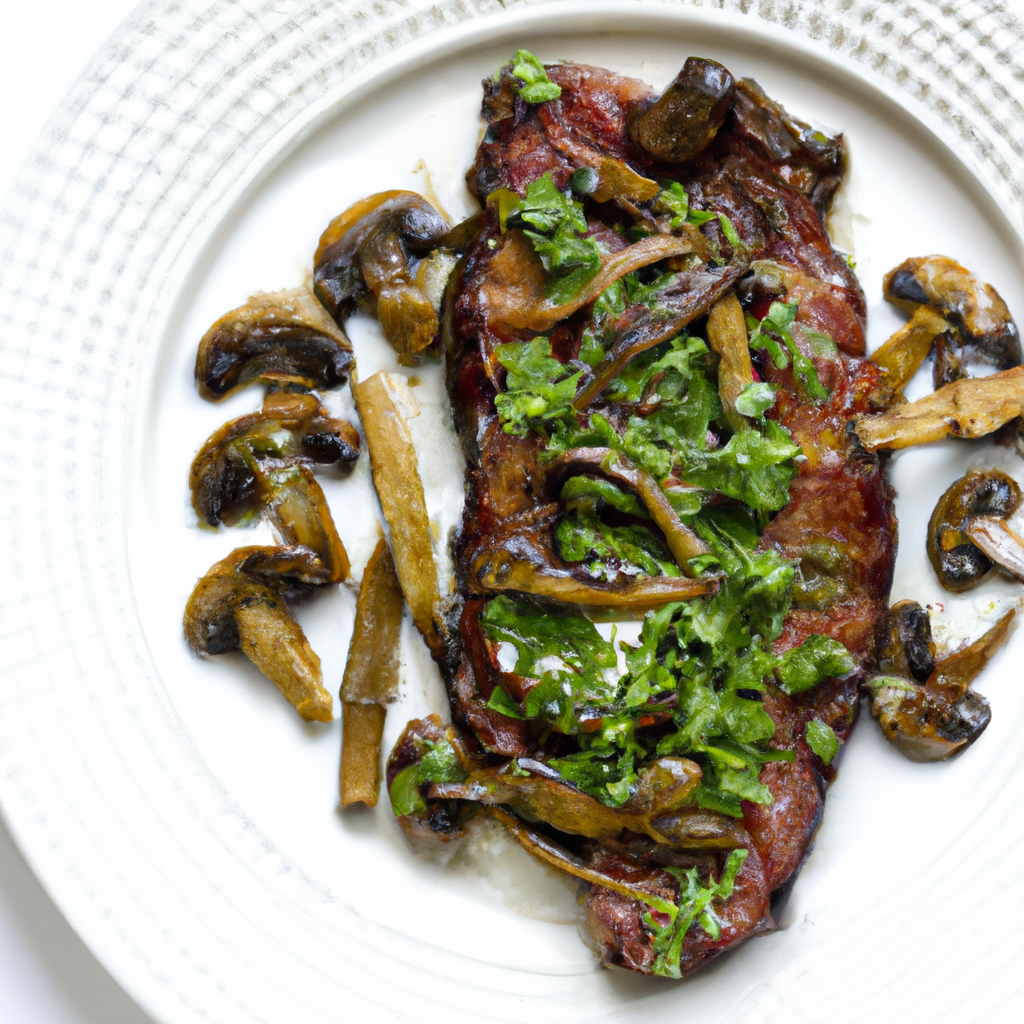 Strip Steaks With Bacon Mushroom Sauce