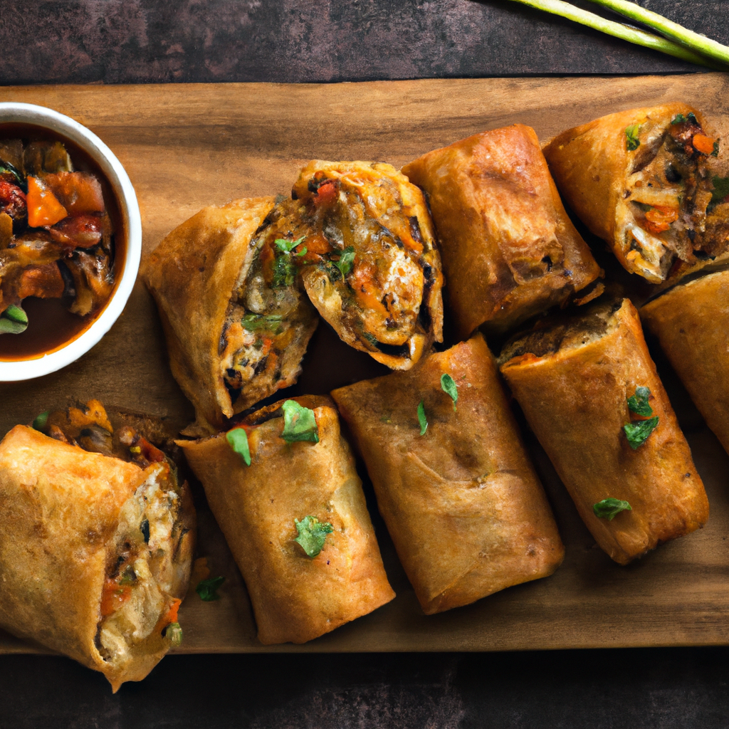 Baked Vegan Tempeh And Potatato Adobo Lumpia