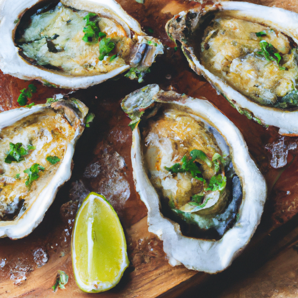 Baked Oysters With Bleu Cheese