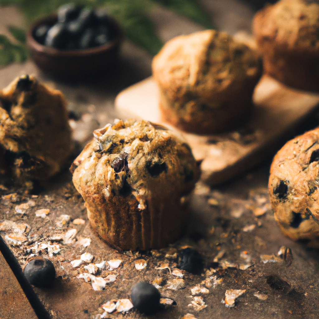 Blueberry Chocolate Chip Vegan Bran Muffin