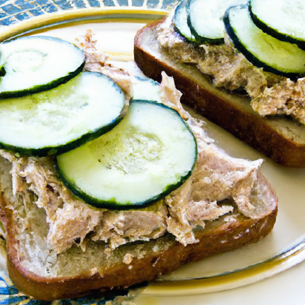 Tuna Mayo Fermented Pickled Cucumbers Toast