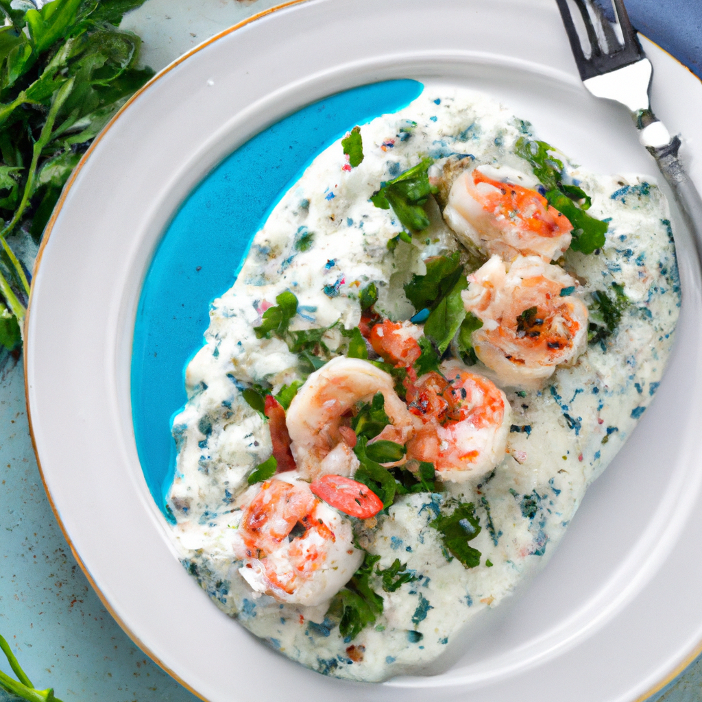 Shrimpy Bleu Cheese Grits