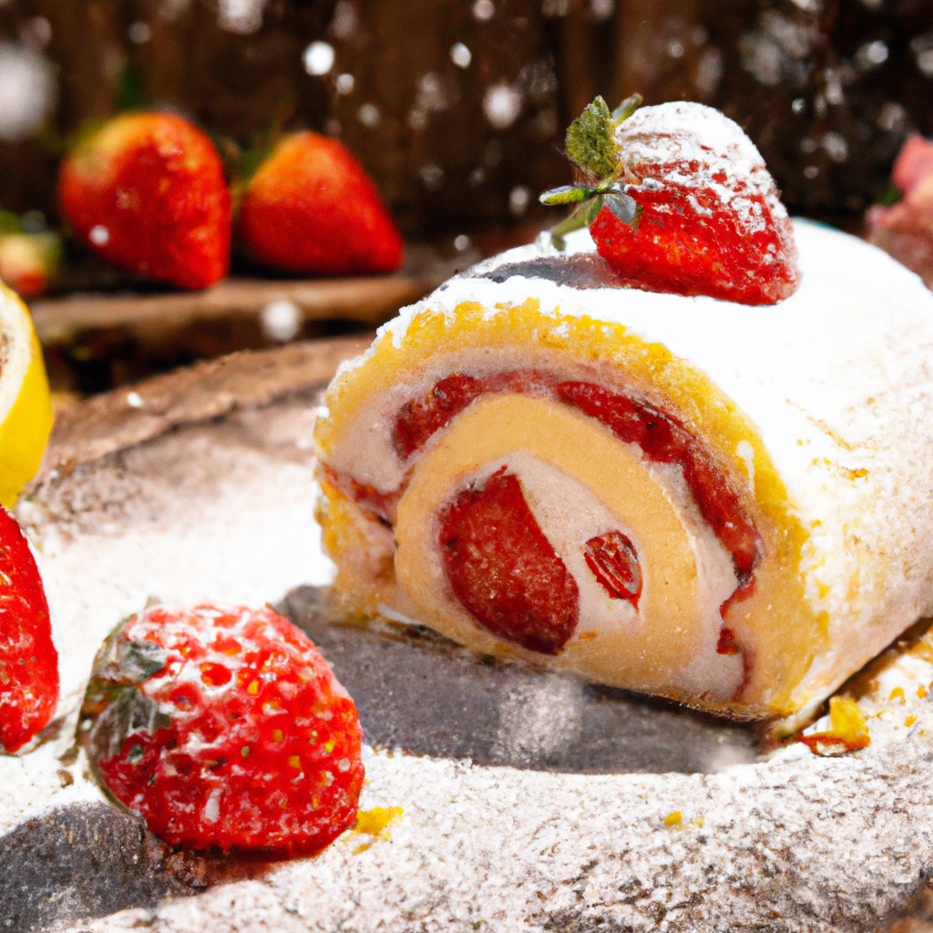 Strawberry And Lemon Cream Roulade