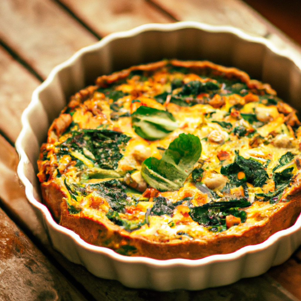 Quiche De Ab&oacute;bora E Espinafre Pumpkin And Spinach Quiche