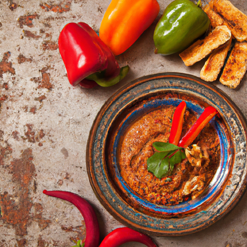 Roasted Red Pepper And Walnut Dip