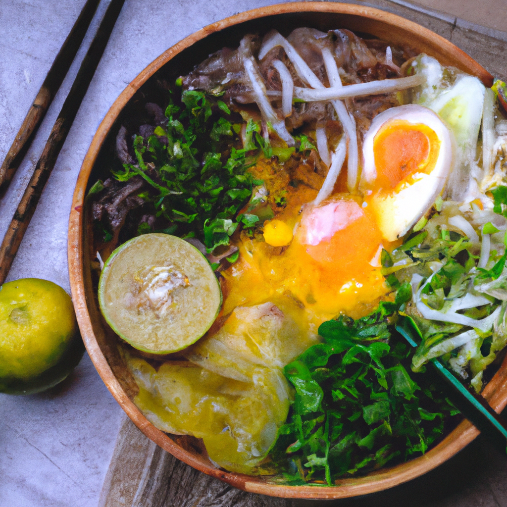 Vegetarian Bun Thang Vietnamese Noodle Soup