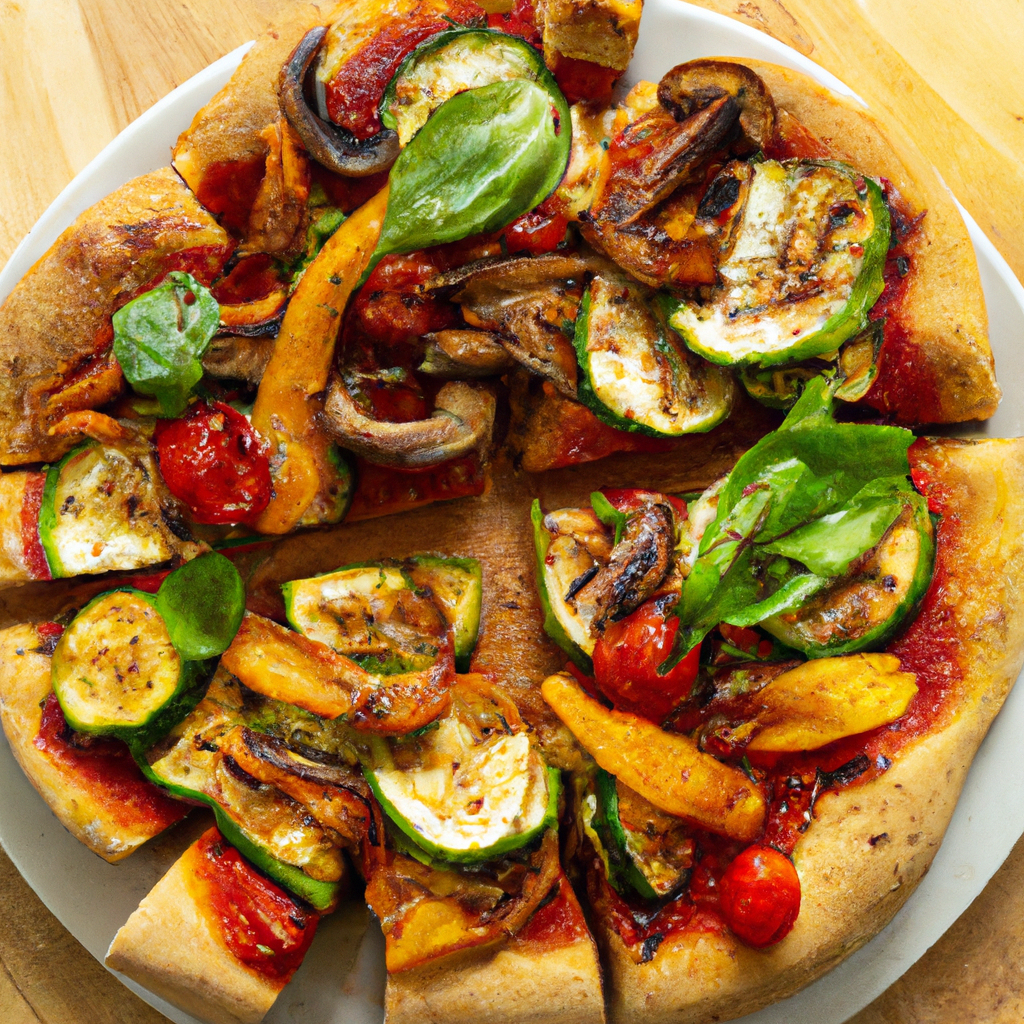 Roasted Vegetable And Halloumi Pizza