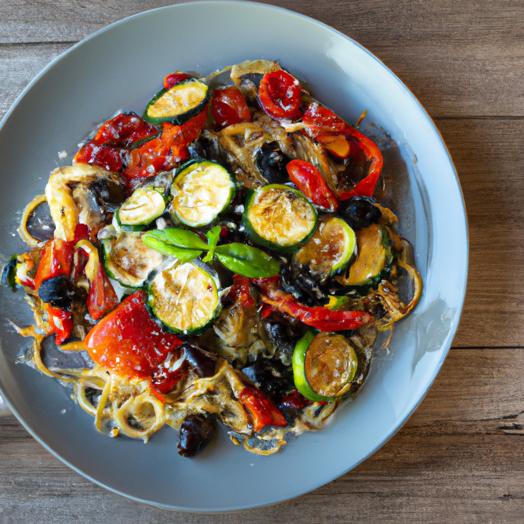Grilled Vegetable And Olive Pasta