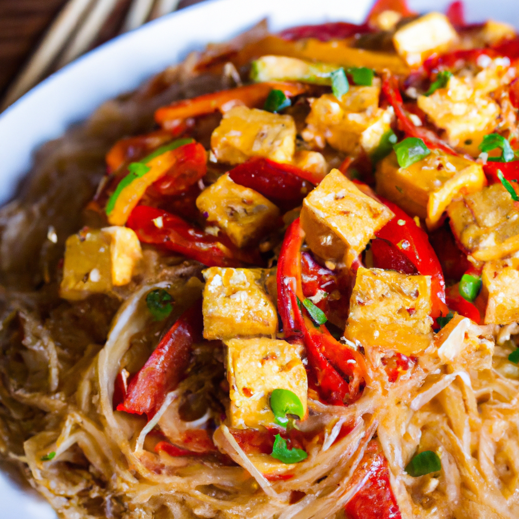 Spicy Korean Glass Noodles With Tofu