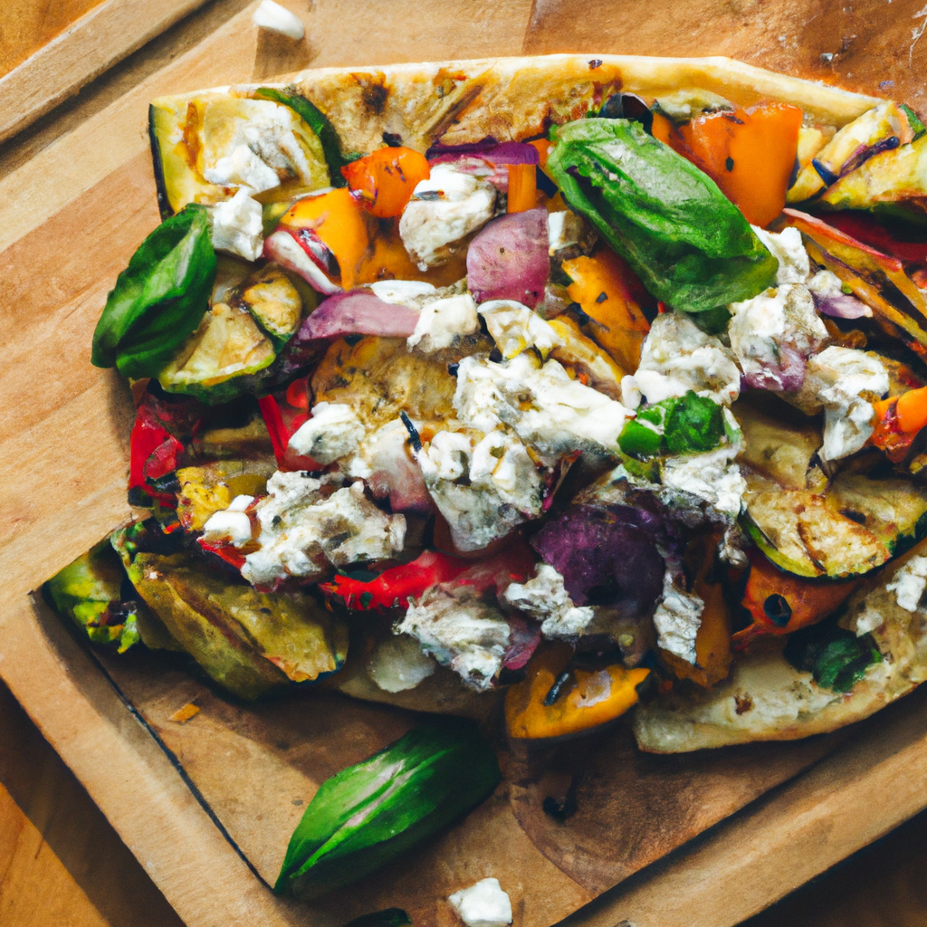 Roasted Vegetable And Feta Flatbread