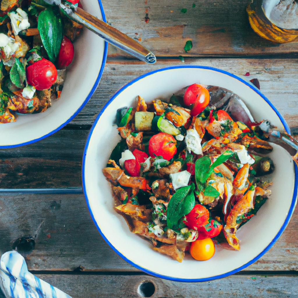 Roasted Vegetable Greek Pasta