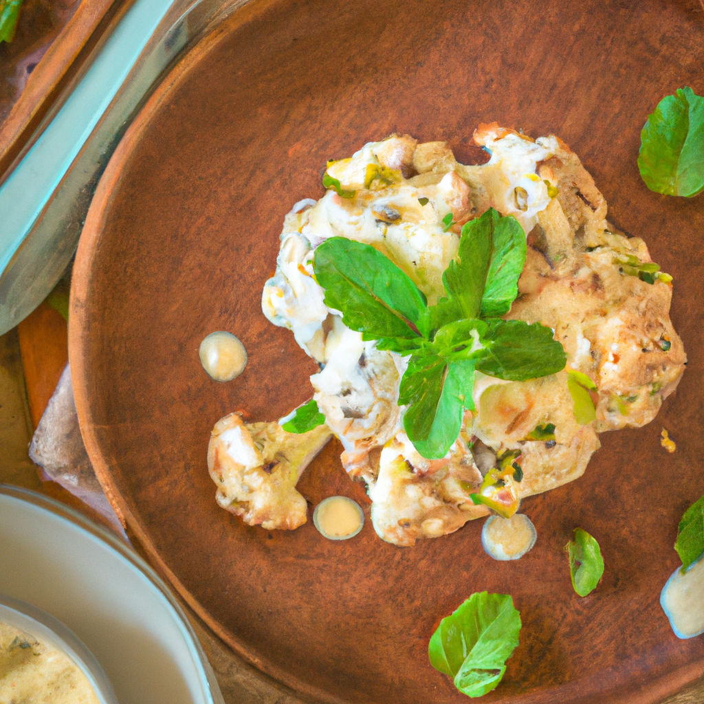 Roasted Cauliflower With Tahini And Mint