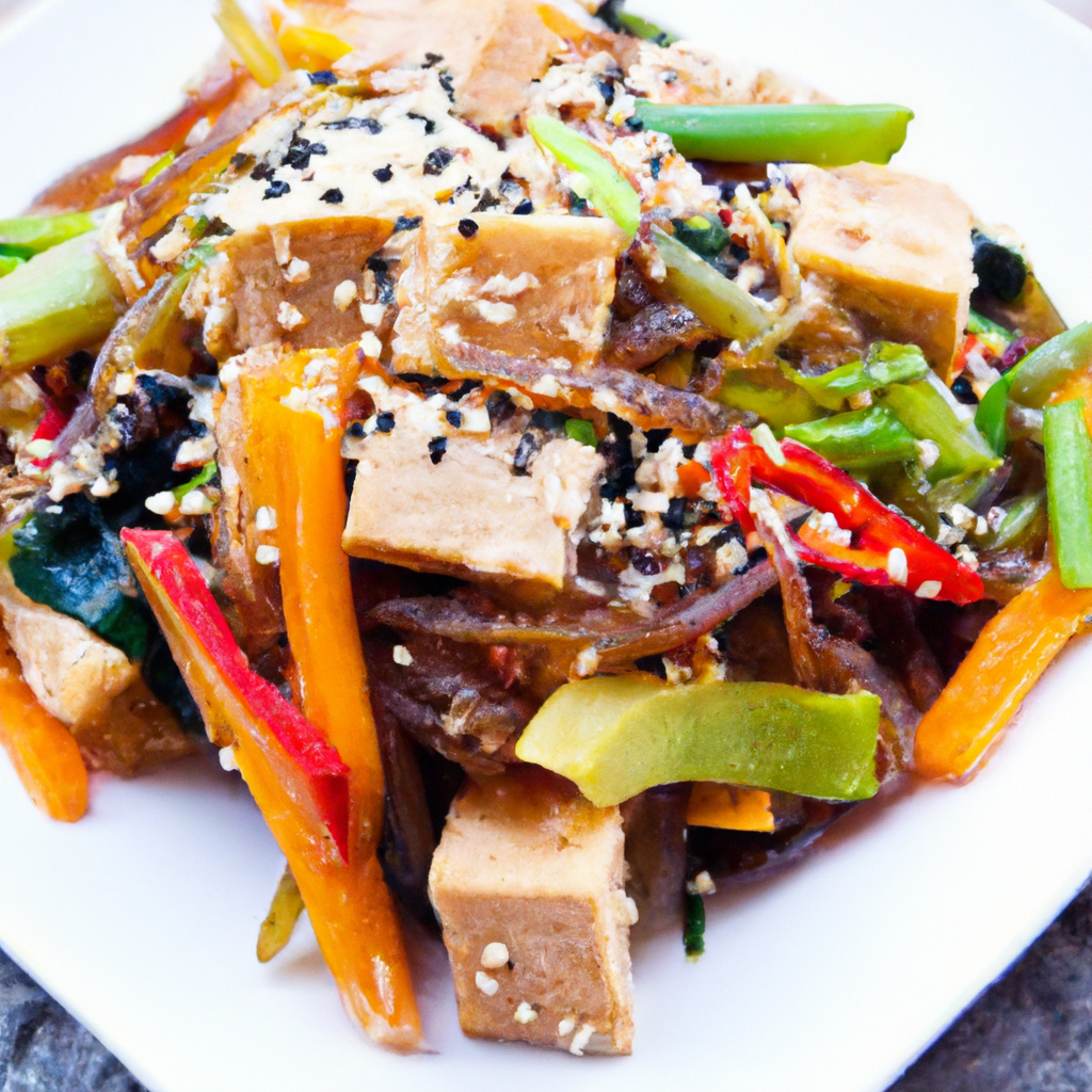 Japchae With Vegetables And Tofu