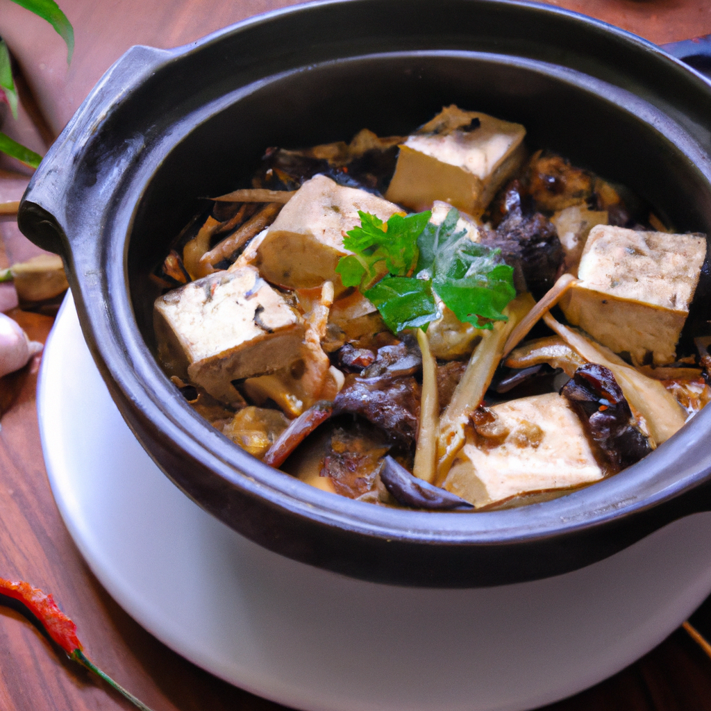 Tofu And Mushroom Claypot