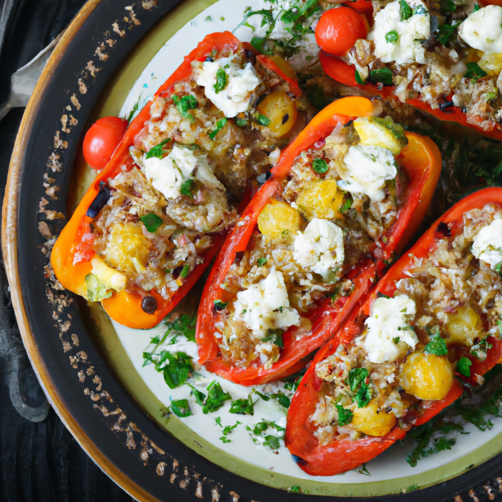 Mediterranean Vegetable Stuffed Peppers With Quinoa
