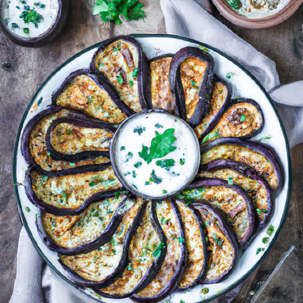 Roasted Eggplant With Garlic Yogurt Dressing