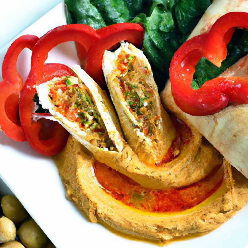 Roasted Red Pepper And Hummus Wrap