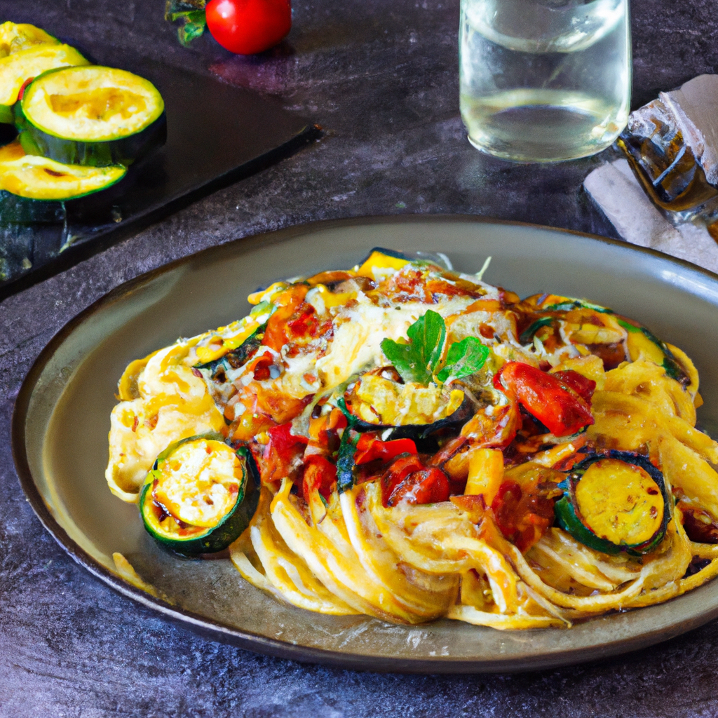 Grilled Vegetable And Tomato Pasta