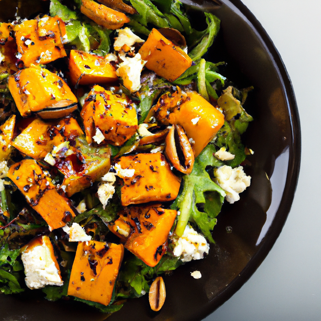 Salada De Ab&oacute;bora E Queijo Coalho Pumpkin And Coalho Cheese Salad