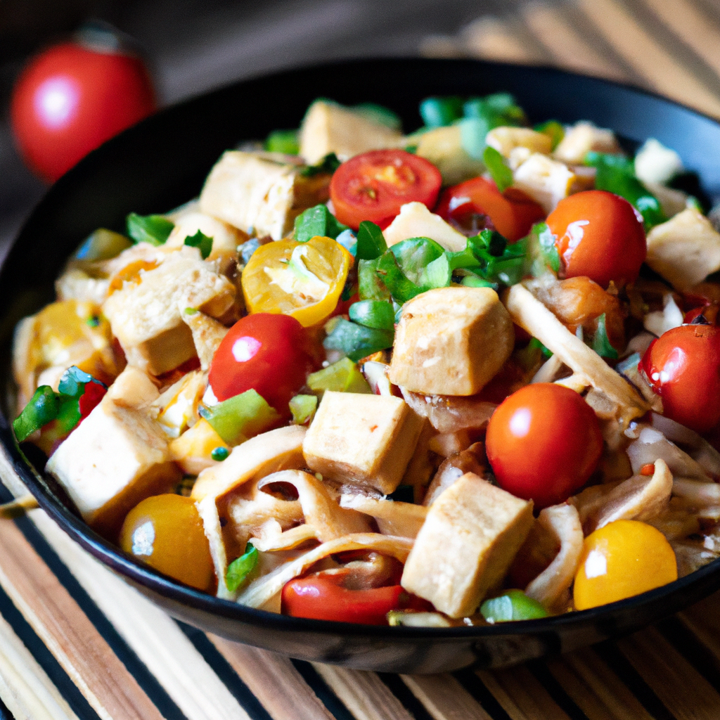 Tofu And Tomato Noodle Stir Fry